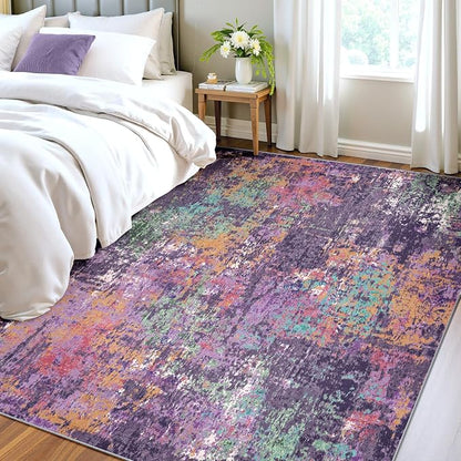 RELEANY Washable 4'x6' Abstract Area Rug - Image 3