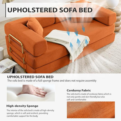 HANXIN Convertible Sleeper Sofa Bed, 78 Inch Folding Floor Mattress Couch - Image 3