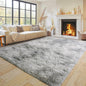 Super Fluffy Area Rug for Living Room 5x7, Shaggy Carpet, Tie Dye Grey | Modern by PIONBLANK