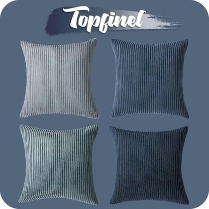 Topfinel Decorative Throw Pillow Covers Dark Blue Navy Series, Summer Corduroy - Image 7