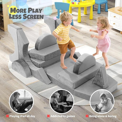 15 Pcs Modular Kids Play Couch, Toddler Couches That Fold Out, Plush Foam Chair - Image 6