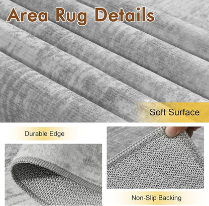 2x6 Ft Washable Runner Rug, Non-Slip Low Pile Hallway Kitchen Area Rug - Image 6