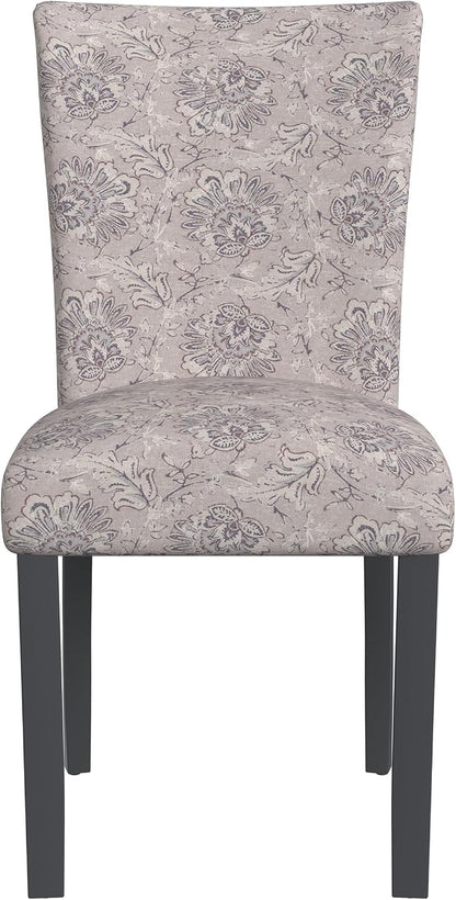 HomePop Classic Parsons Dining Chair -Gray Linen Artistic Floral Print - Image 5