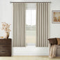 Oatmeal Beige 100% Blackout Pinch Pleated Linen 63 Inch Curtains by Twodrapes