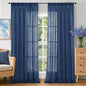 BGment Linen Navy Blue Curtains 90 Inch Length by BGment