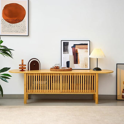 Bamboo TV Stand for TVs up to 65", Accent Entertainment Center - Image 4