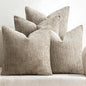 MIULEE Soft Decorative Chenille Euro Pillow Covers Khaki 22x22 Pack of 4 | by MIULEE
