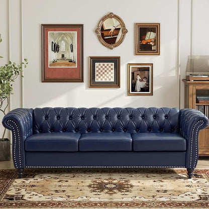 LEVNARY Chesterfield Sofa, 3 Seater Tufted Couch by LEVNARY