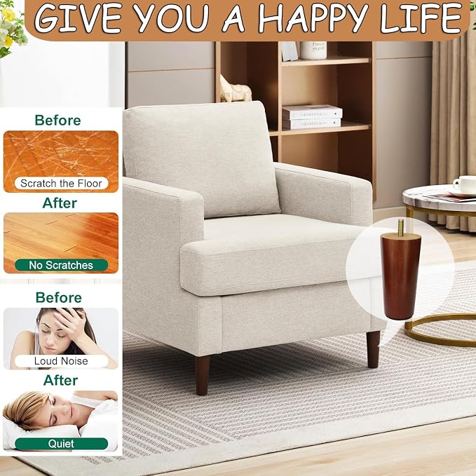 Yaliuliu Brown 8 Inches Furniture Legs Round Solid Wood Sofa Legs Replacement - Image 6