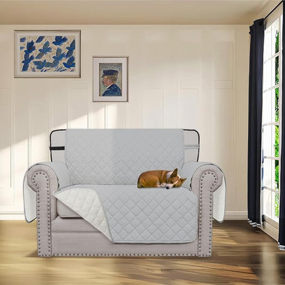 Easy-Going Reversible Couch Cover, Chair 30 in, Light Gray/Ivory | Machine - Image 2