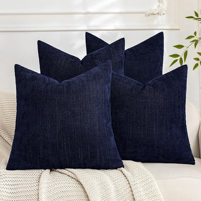 Set of 4 Soft Textured Decorative Throw Pillow Covers 20x20 Inch Cozy Farmhouse by Cozoomy