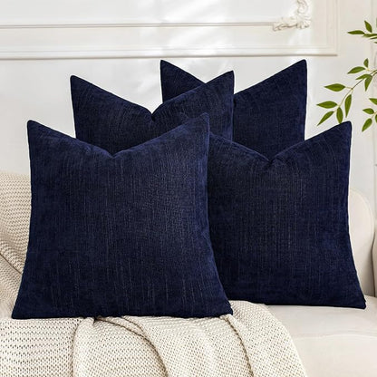 Set of 4 Soft Textured Decorative Throw Pillow Covers 20x20 Inch Cozy Farmhouse by Cozoomy