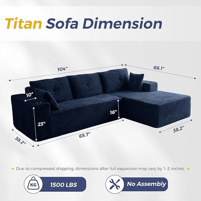MAXYOYO 104" Modular Sectional Couch - Image 2