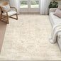 4x6 Area Rugs Living Room: Bedroom Washable Carpet Beige/Brown | Large Vintage by Luxturiy