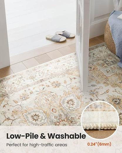 AMADA HOMEFURNISHING 2'6"x8' Washable Area Rug, Low-Profile Entryway Rug - Image 6