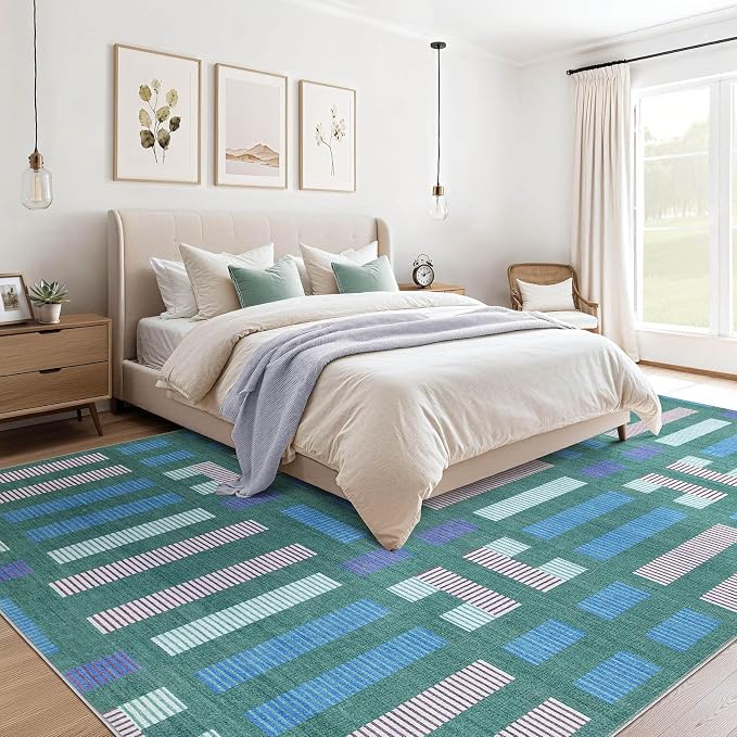 cotiled Boho 10x12 Area Rug for Living Room: Large Moroccan Washable Rug | - Image 4