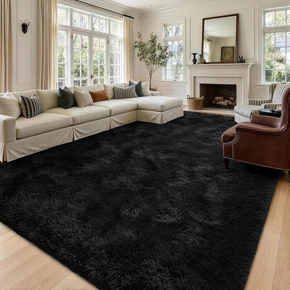 7x10 Large Black Fluffy Soft Area Rug Non-Slip - Image 2