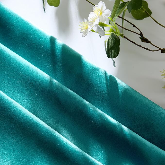 GIGIZAZA Teal Velvet Pillow Covers 26x26 Decorative Pillows Pack of 2 | Blue - Image 5