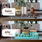 Coffee Bar Organizer for Countertop - Wood Coffee Pods Holder Storage Basket, Essential Coffee Bar Accessories for Home and Office, Mini Coffee Bar