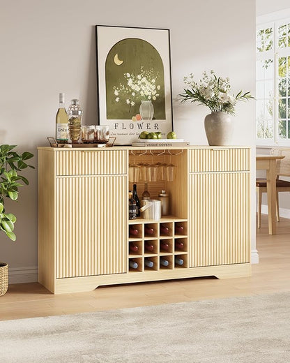 55" Fluted Wine Bar Cabinet by Curlaky