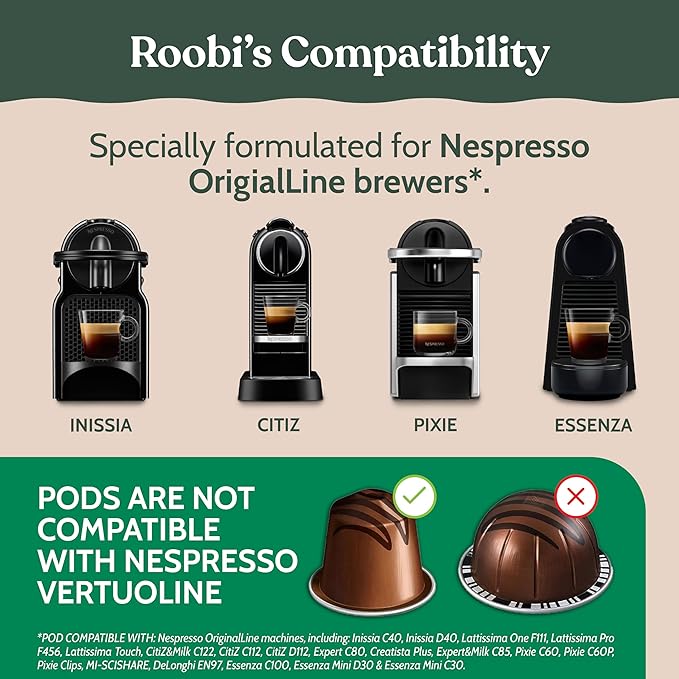 Roobi Cleaning Pods Compatible with Nespresso. Includes 1 Reusable Pod & 12 Cleaning Tablets. Specially Formulated for Originaline Machines. 1 Year Supply.