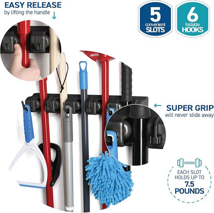 2 Pack Mop and Broom Holder Wall Mount - Image 5