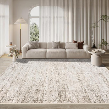 9x12 Area Rugs for Living Room Bedroom Dining Room Washable Beige Ivory | Soft - Image 9