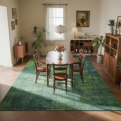 8x10 Green Washable Area Rugs for Living Room, Dining Room, Playroom | Ultra - Image 7