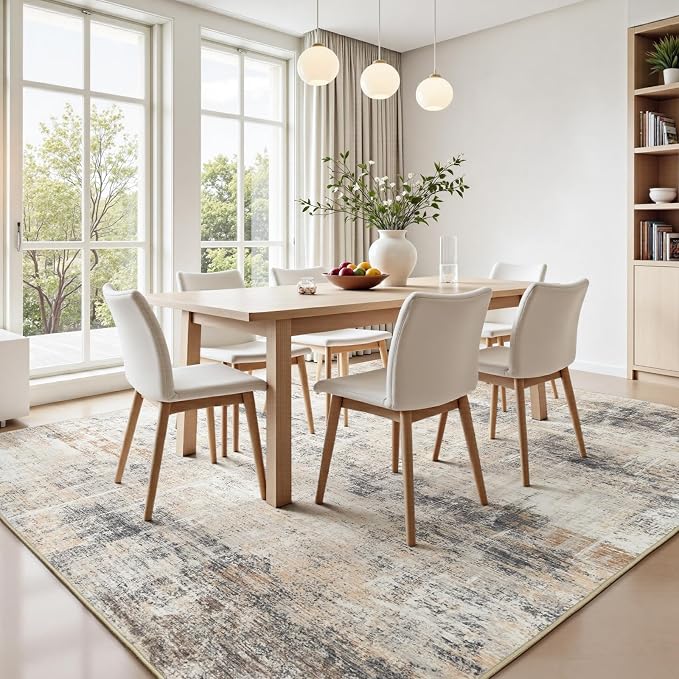 5x7 Area Rug for Living Room, Abstract Washable Non-Slip Carpet, Dining Room - Image 3