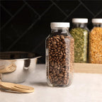 16oz Square Glass Milk Bottles with Plastic Airtight Lids -Vintage Reusable Dairy Drinking Jars Containers for Milk, Yogurt, Smoothies, Juice, Kefir, & Water -2 Pack 16 oz Glass Bottles with Lids
