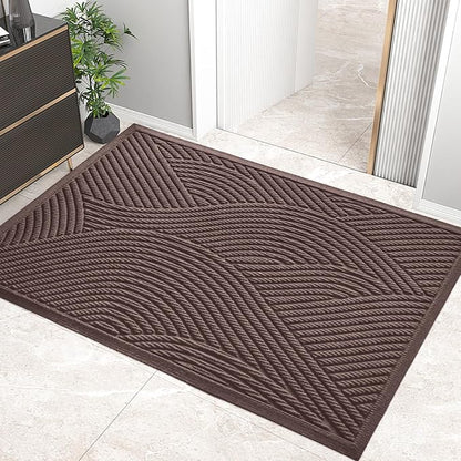 Sturdy Front Door Mat, Absorbent Muddy Dirt Resist Welcome Door Mats Outdoor by HIYARD