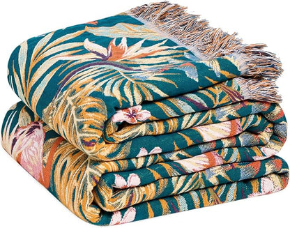 LUTBM Boho Throw Blanket for Bed Cotton Summer Blankets Bedroom Living Room by LUTBMFindYourFreeSpiritatHome