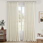 Cream Memory Shape Pleated 95 Inch Curtains 2 Panels Set by PleatedDrapes