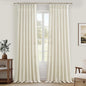 Extra Wide 70 Inch Cream Light Filtering Curtains 108 Inches Long 2 Panels Set by PleatedDrapes