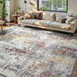 Living Room Rug 7x10 Beige Area Rugs Machine Washable Abstract Boho Large Rug by OmpaaHomeDecor