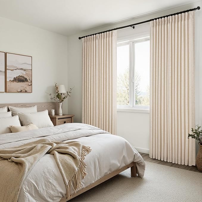 Topfinel Pinch Pleated Curtains 90 Inches Long 2 Panels Set, Sand Beige Semi - Image 8