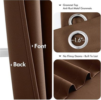MIULEE Blackout Curtains for Bedroom 2 Panels 40 x 84 Inch Long Mocha Brown | - Image 4