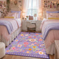 RELEANY Floral Washable 3x5 Area Rugs Purple/Pink | Flower Carpet Print Boho by RELEANY