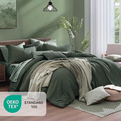 Monbix King Size Comforter Set, Deep Forest King Size Bedding Set Reversible - Image 5
