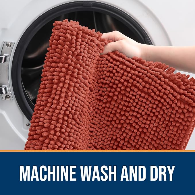 OLANLY Dog Door Mat for Muddy Paws 30x20, Super Absorbent Chenille Mud Mat | - Image 5