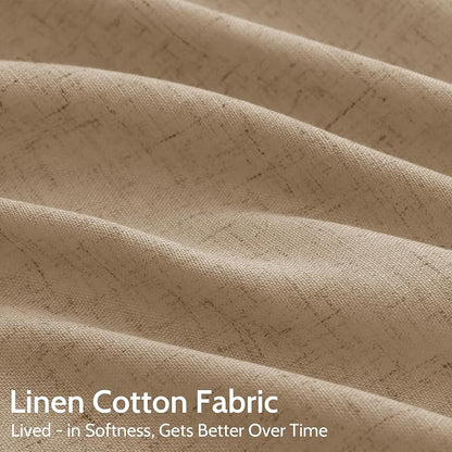 Sand Beige Linen Curtains 84 Inch Length - Image 4