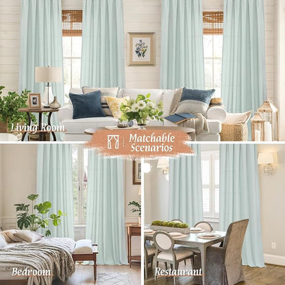 Semi Sheer Linen Curtains 63 Inch Length - Image 6