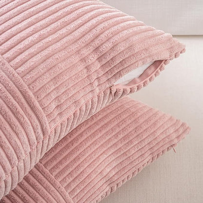Fancy Homi 2 Packs Blush Pink Lumbar Decorative Throw Pillow Covers 20x28 Inch - Image 4