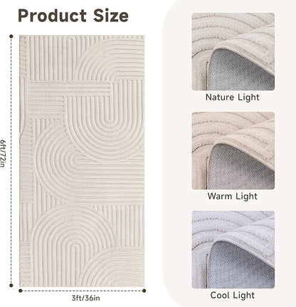 Pauwer 3x6 Area Rugs for Living Room, Modern Non Slip Washable Rug, Soft Fluffy - Image 2