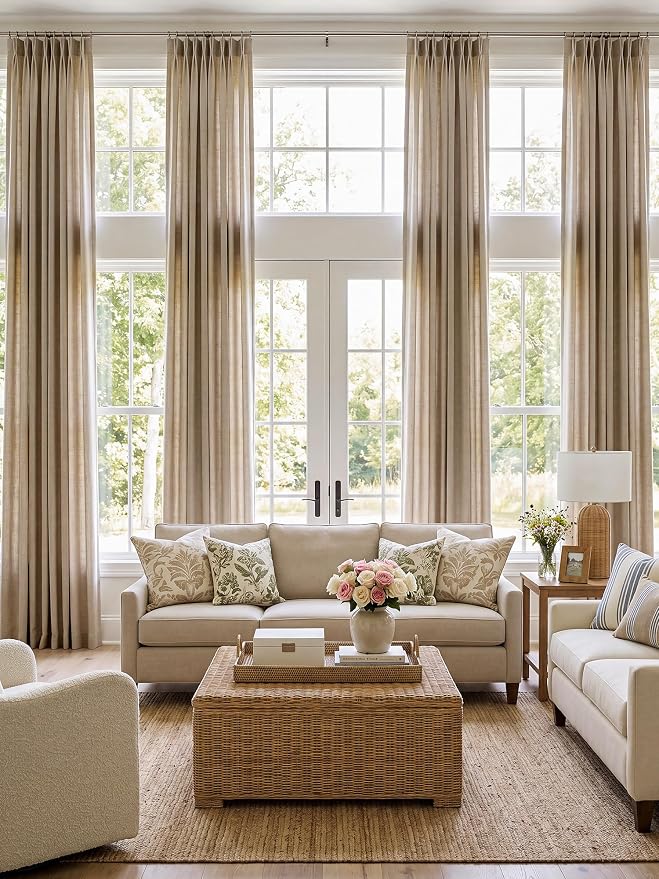 Liz Pinch Pleated Linen Curtains Light Filtering Curtains - Image 9