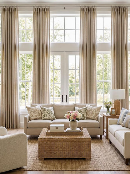 Liz Pinch Pleated Linen Curtains Light Filtering Curtains - Image 9