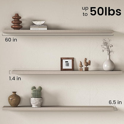 Fun Memories 60 Inch Fireplace Mantel Shelf, Deep Floating Shelves - Image 3