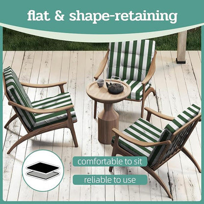 Outdoor Chair Cushions Set of 2, High Back Soft Seat Pad, Indoor Outside Use - Image 7