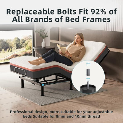 Adjustable 8-12 inch Bed Legs Metal Replacement Heavy Duty Leg M8 M10 Thread - Image 3