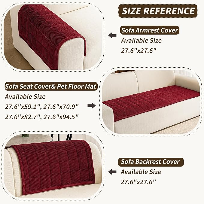 Couch Covers for Dogs Washable, 27.6"x82.7" Non Slip Couch Covers for Loveseat - Image 4